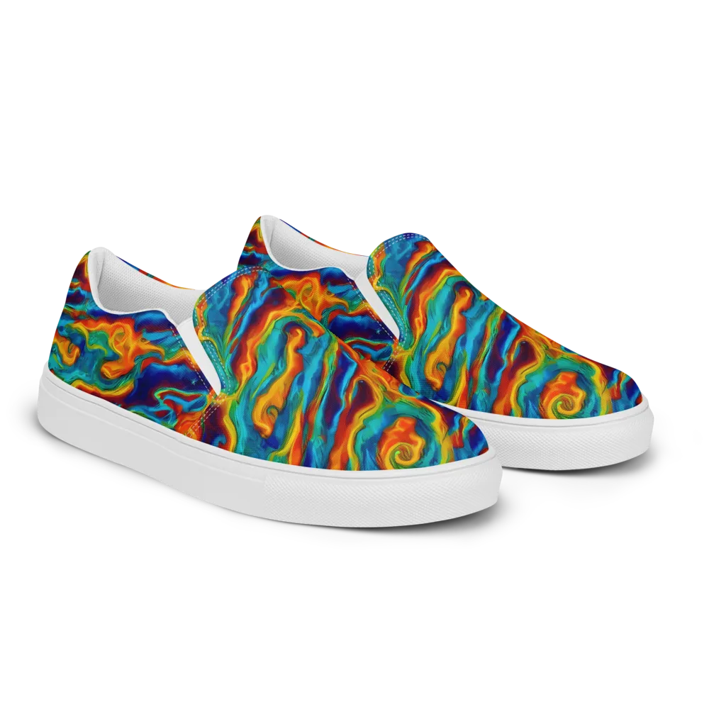 Carnival Current on Men's Slip-On Canvas Shoes — Right Front