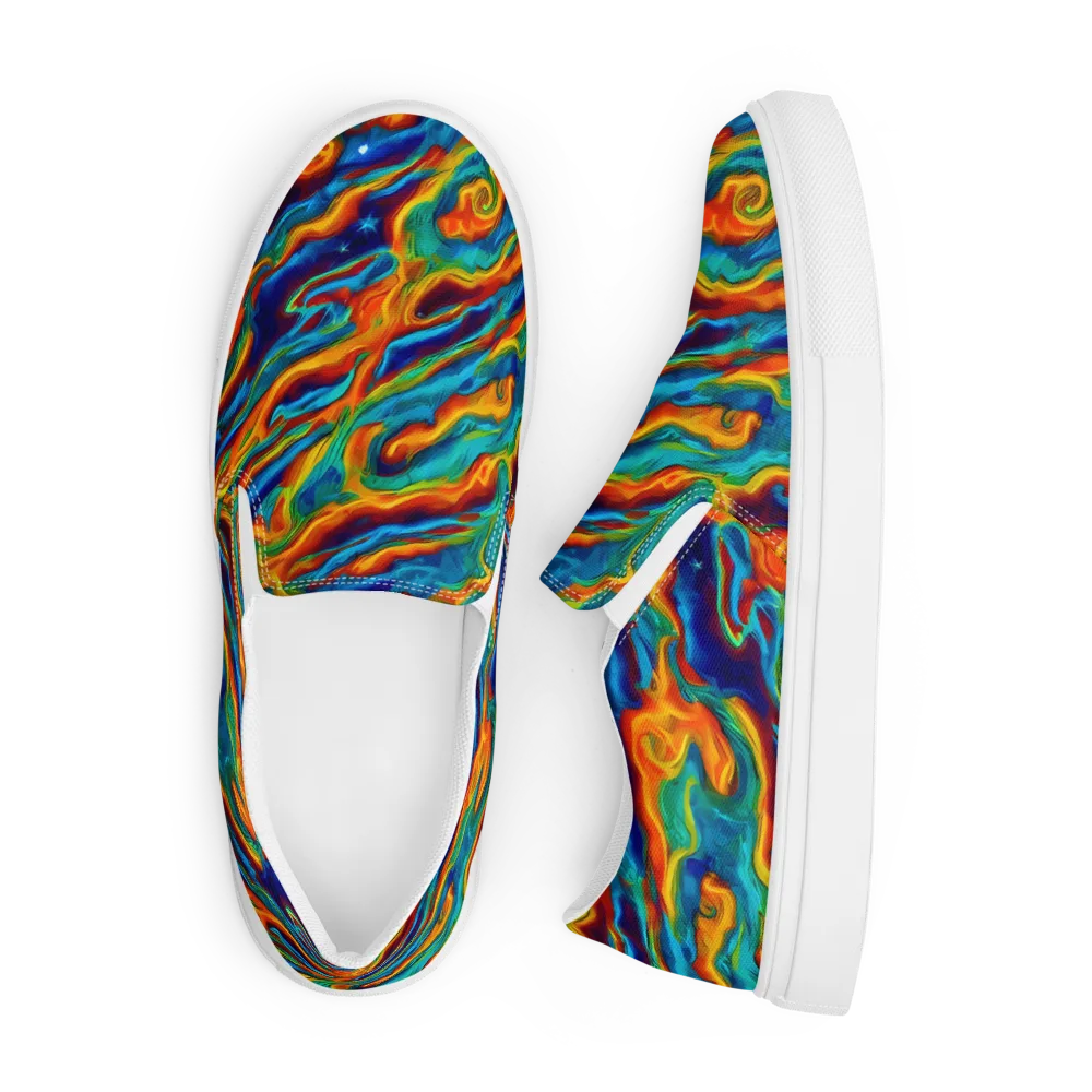 Carnival Current on Men's Slip-On Canvas Shoes — Front