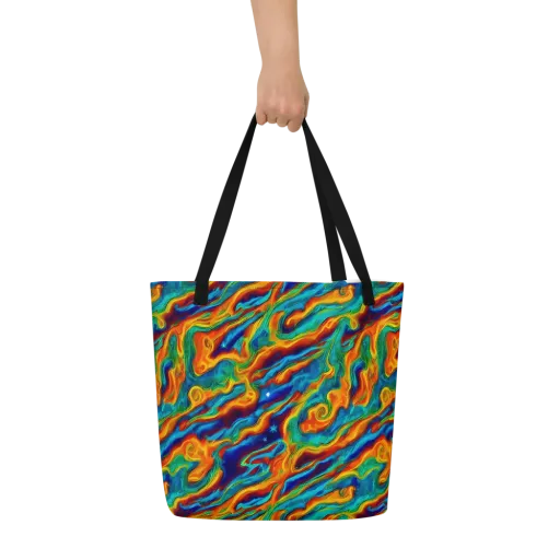 Carnival Current on a Large Tote Bag W/ Pocket