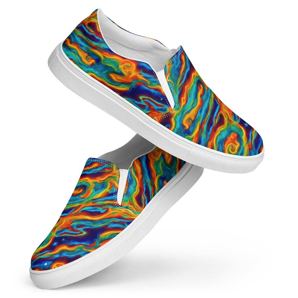 Carnival Current on Women's Slip-On Canvas Shoes — Front