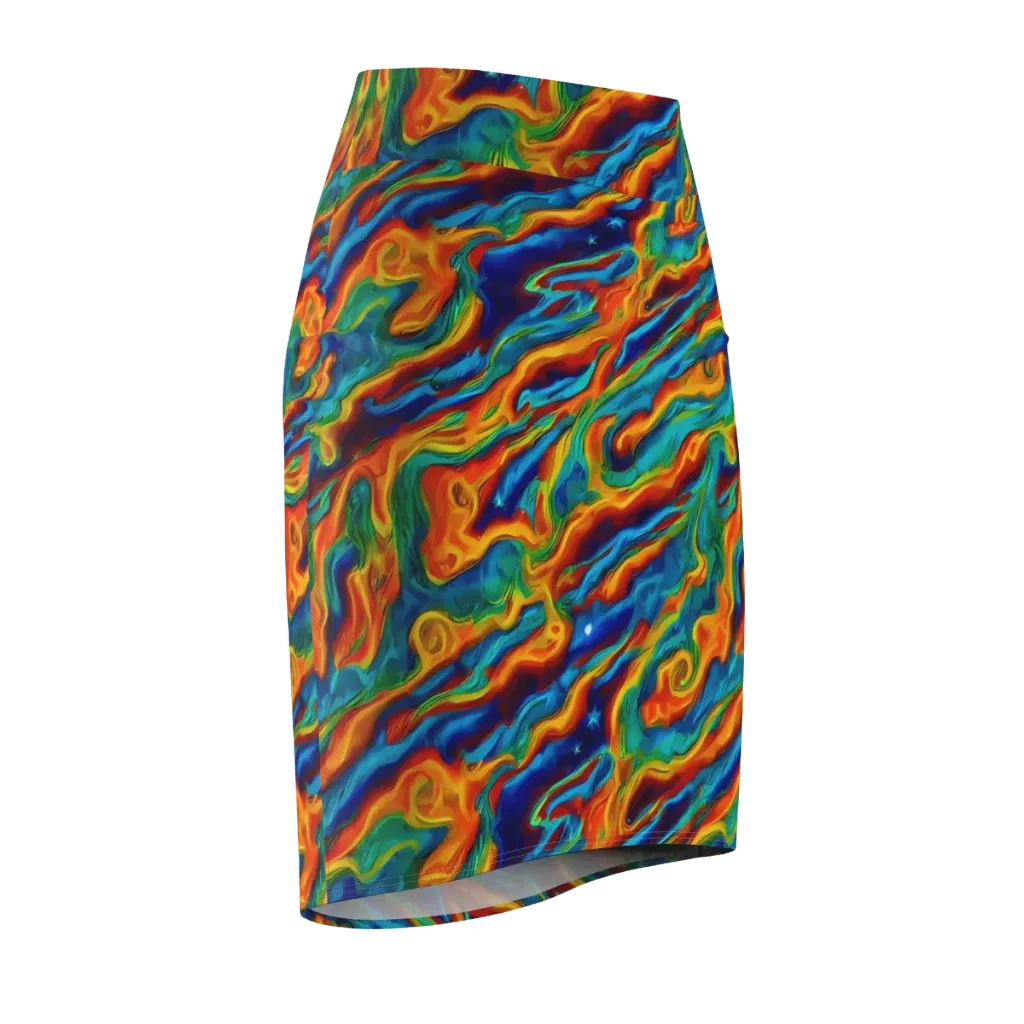 Carnival Current on Pencil Skirt — Front Side