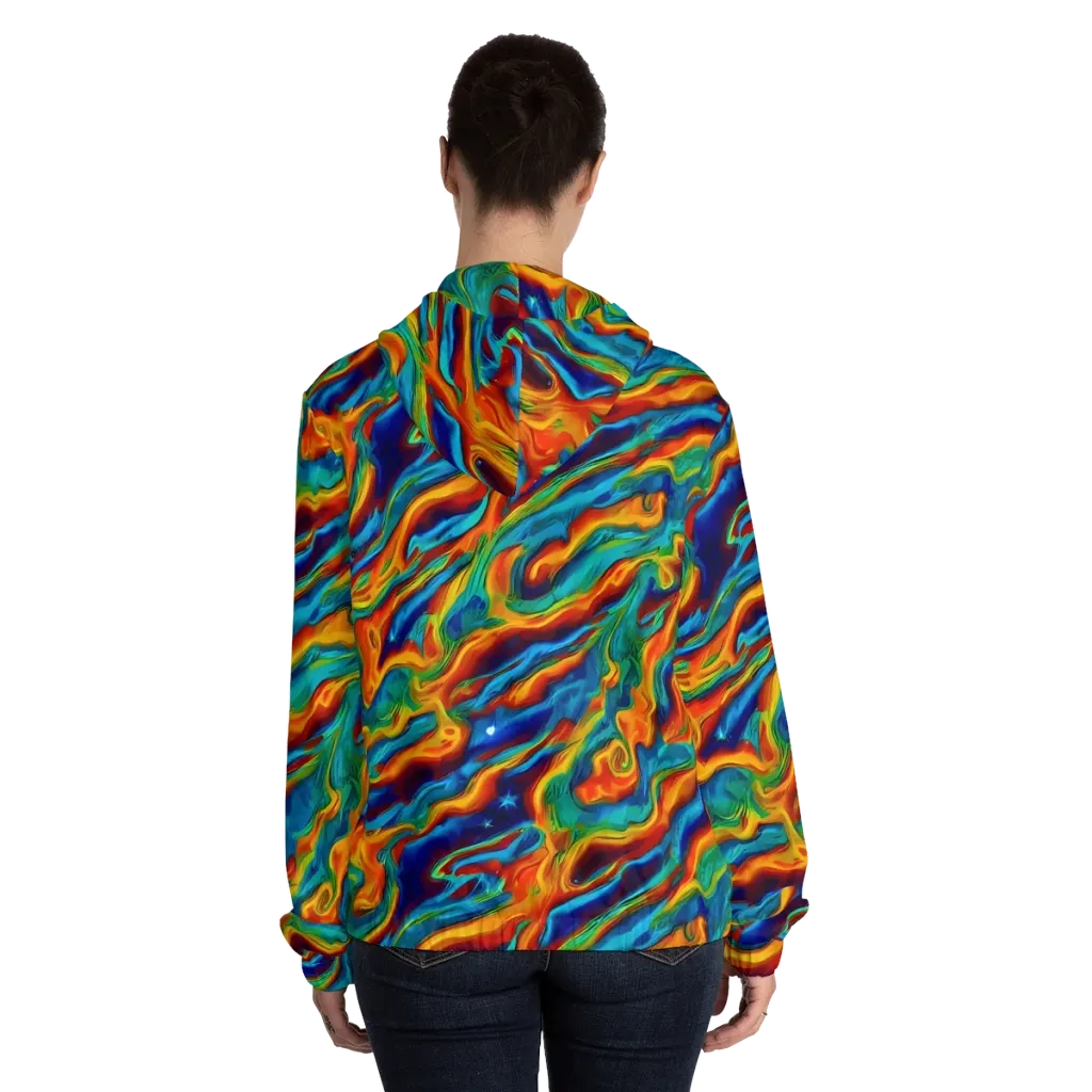 Carnival Current on Women's Full-Zip Hoodie — Back On Person