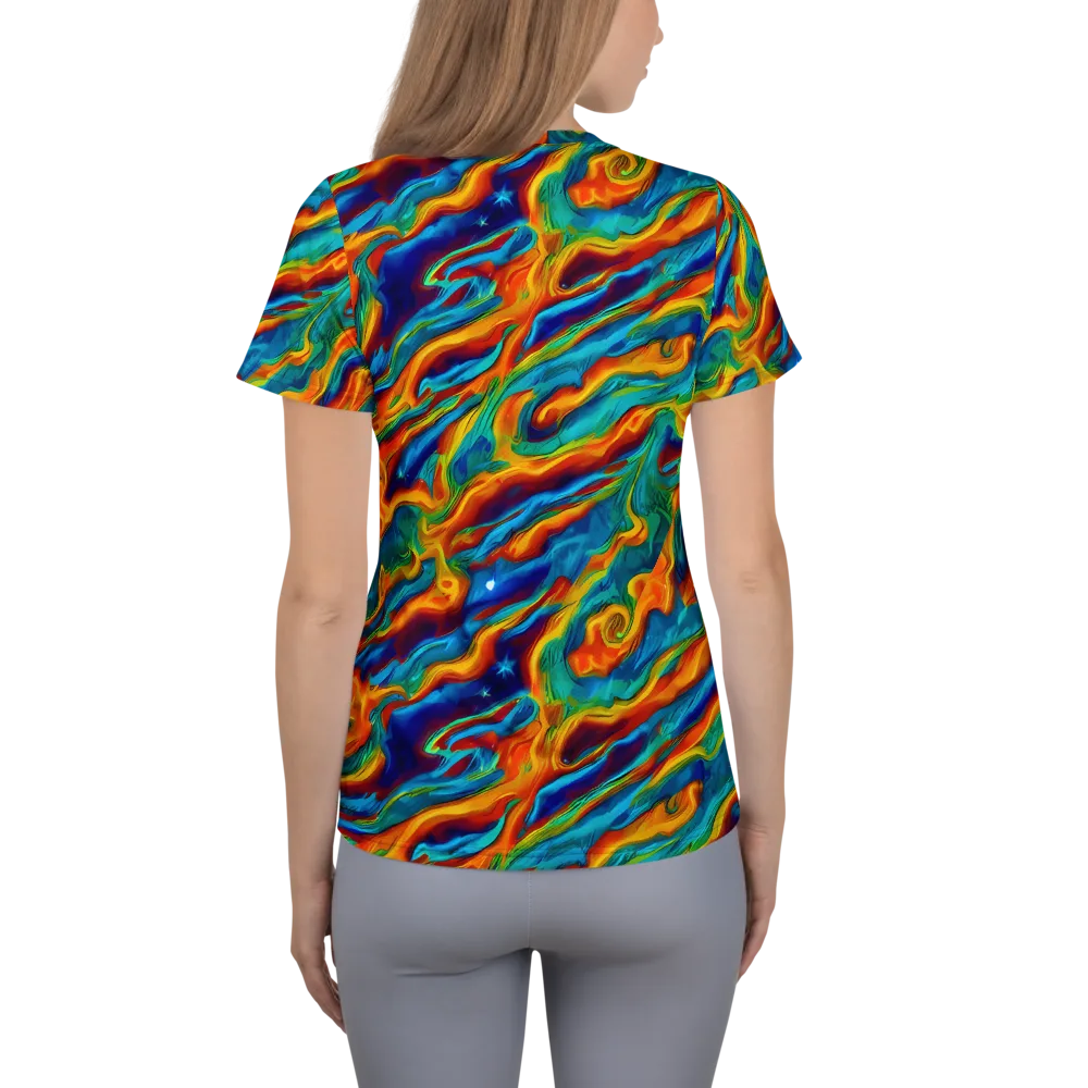 Carnival Current on Women's Athletic T-Shirt — Back