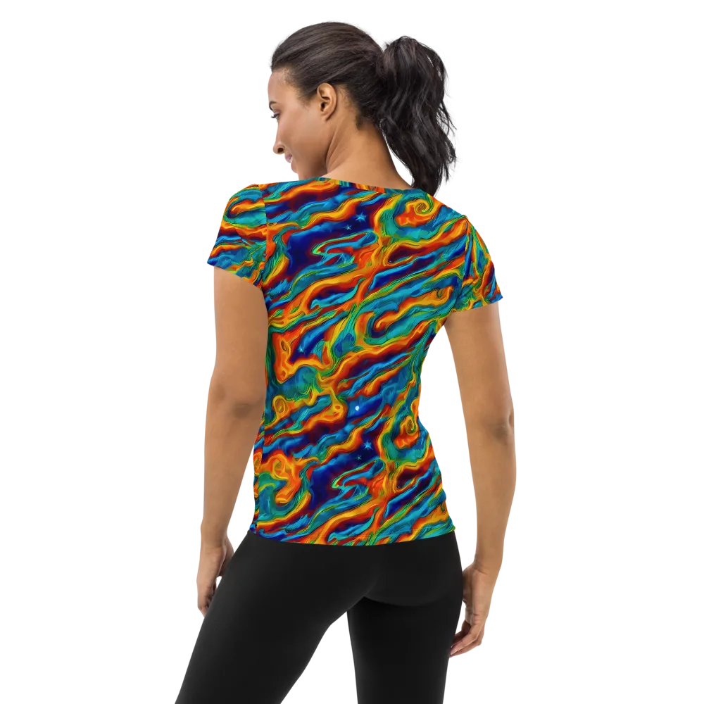 Carnival Current on Women's Athletic T-Shirt — Back