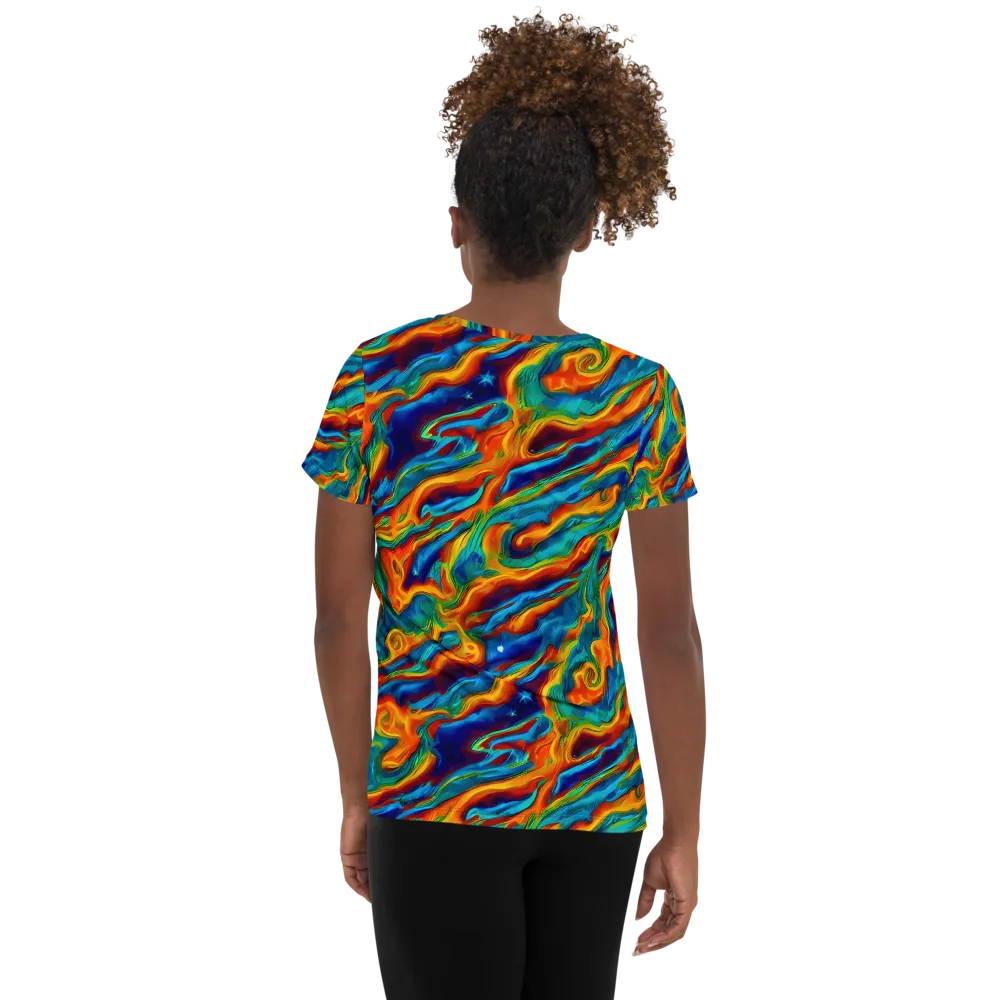 Carnival Current on Women's Athletic T-Shirt — Back