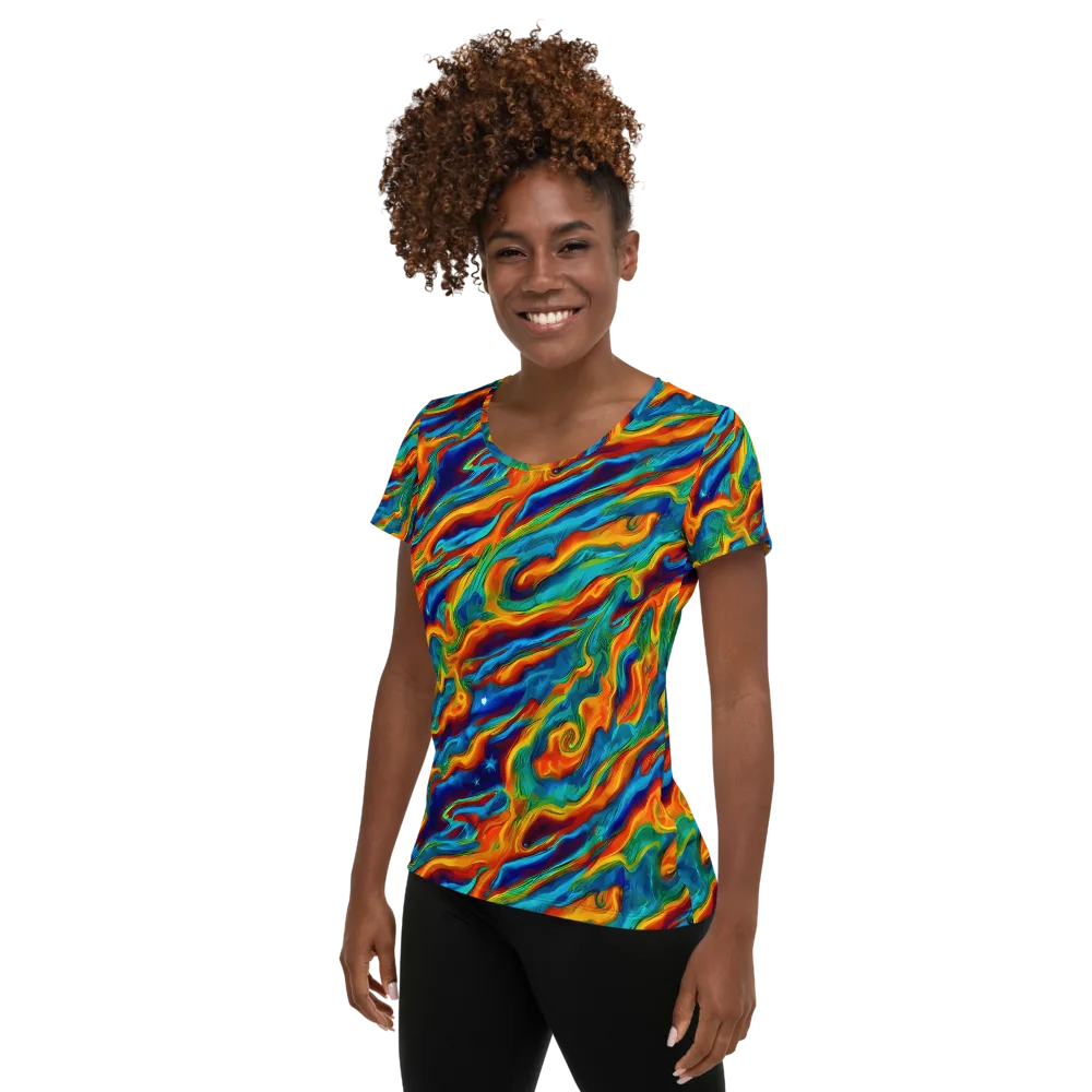 Carnival Current on Women's Athletic T-Shirt — Left