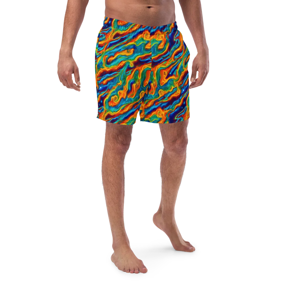 Carnival Current on Swim Trunks — Front