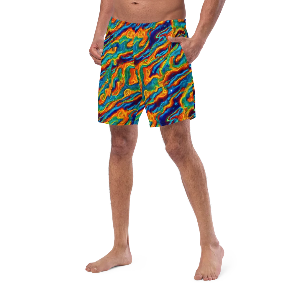 Carnival Current on Swim Trunks — Left Front