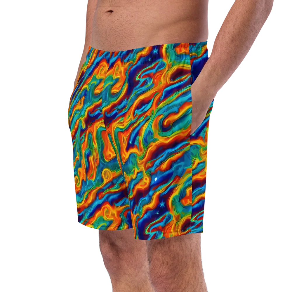 Carnival Current on Swim Trunks — Left Front