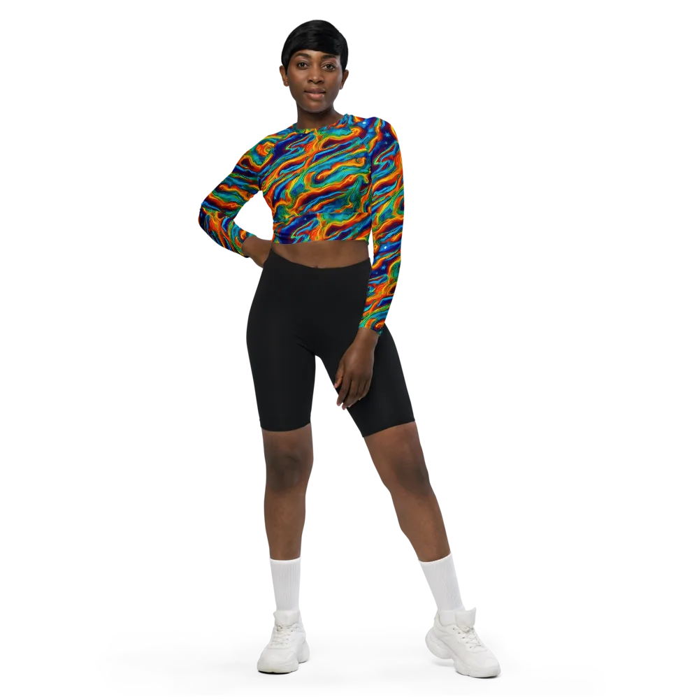 Carnival Current on Long Sleeve Crop Top — Front