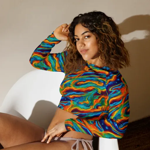 Carnival Current on a Long Sleeve Crop Top