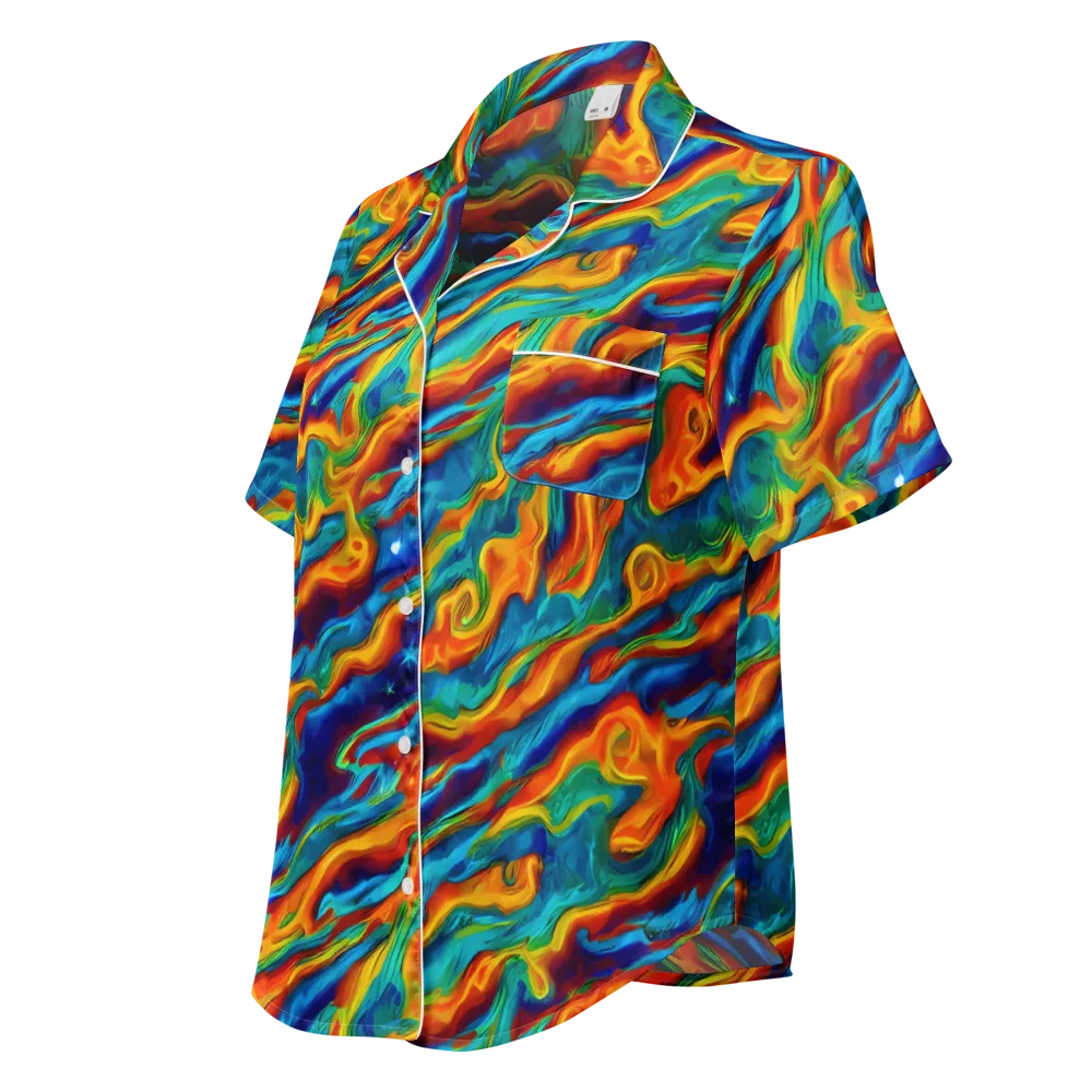 Carnival Current on Women's Short Sleeve Pajama Top — Left Front