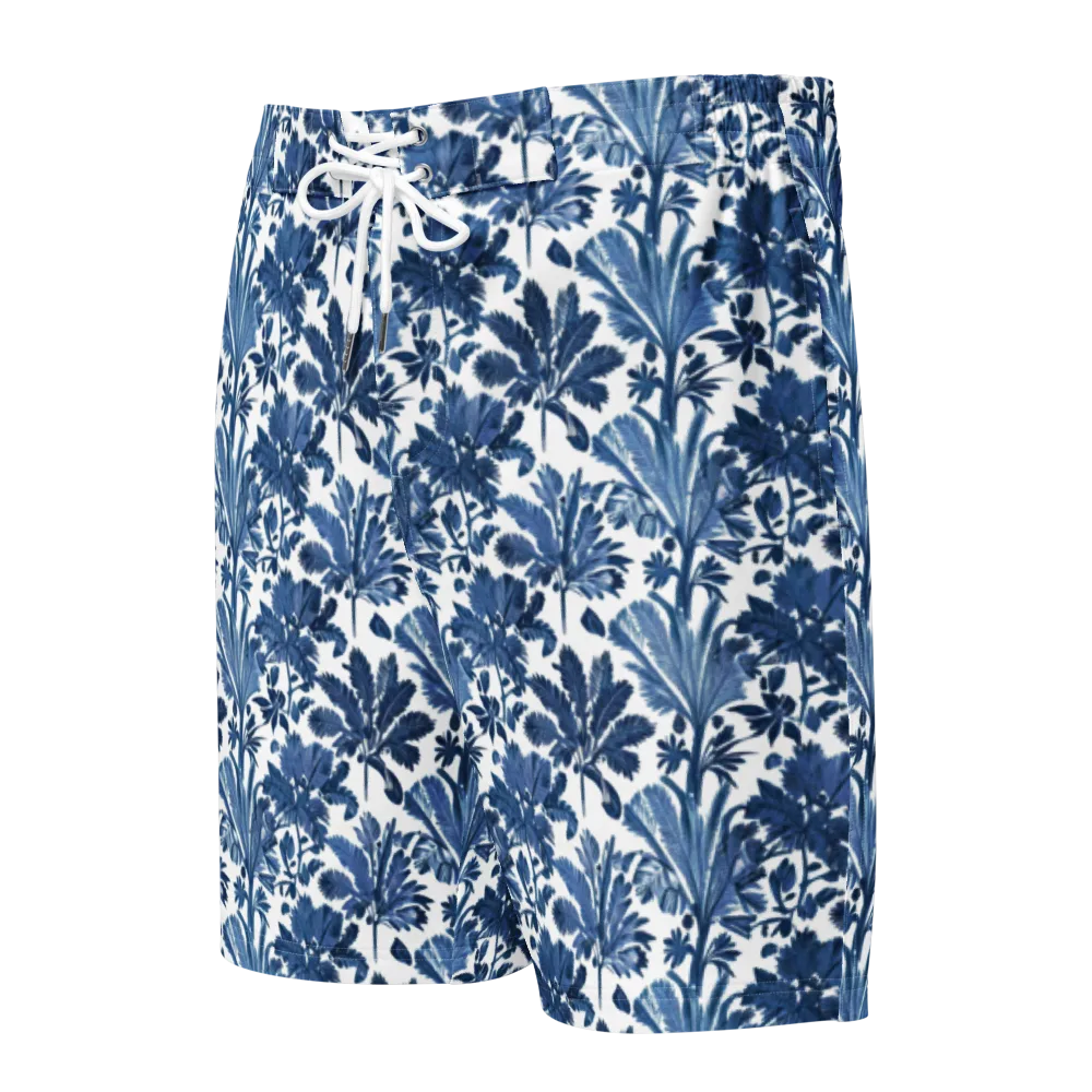 Cobalt Garden on Men's Board Shorts — Front