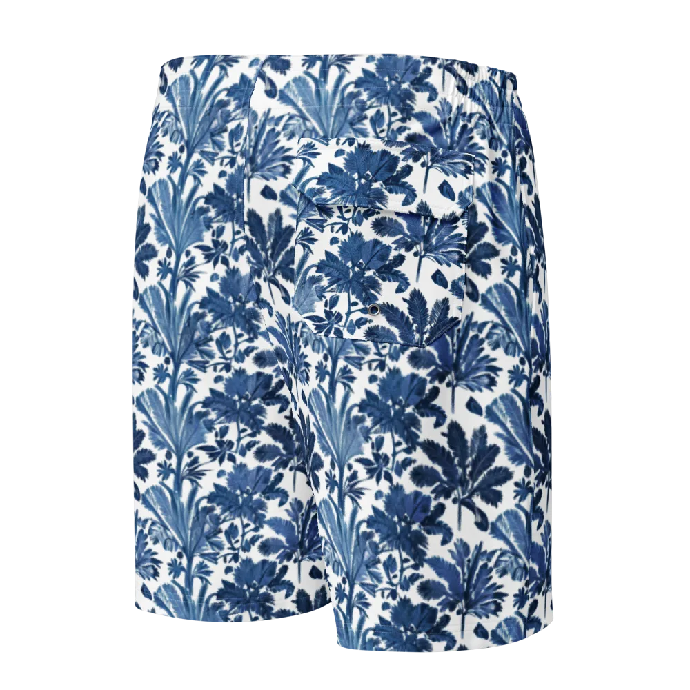 Cobalt Garden on Men's Board Shorts — Back