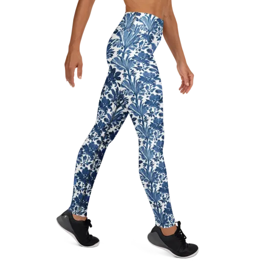 Cobalt Garden on a Yoga Leggings