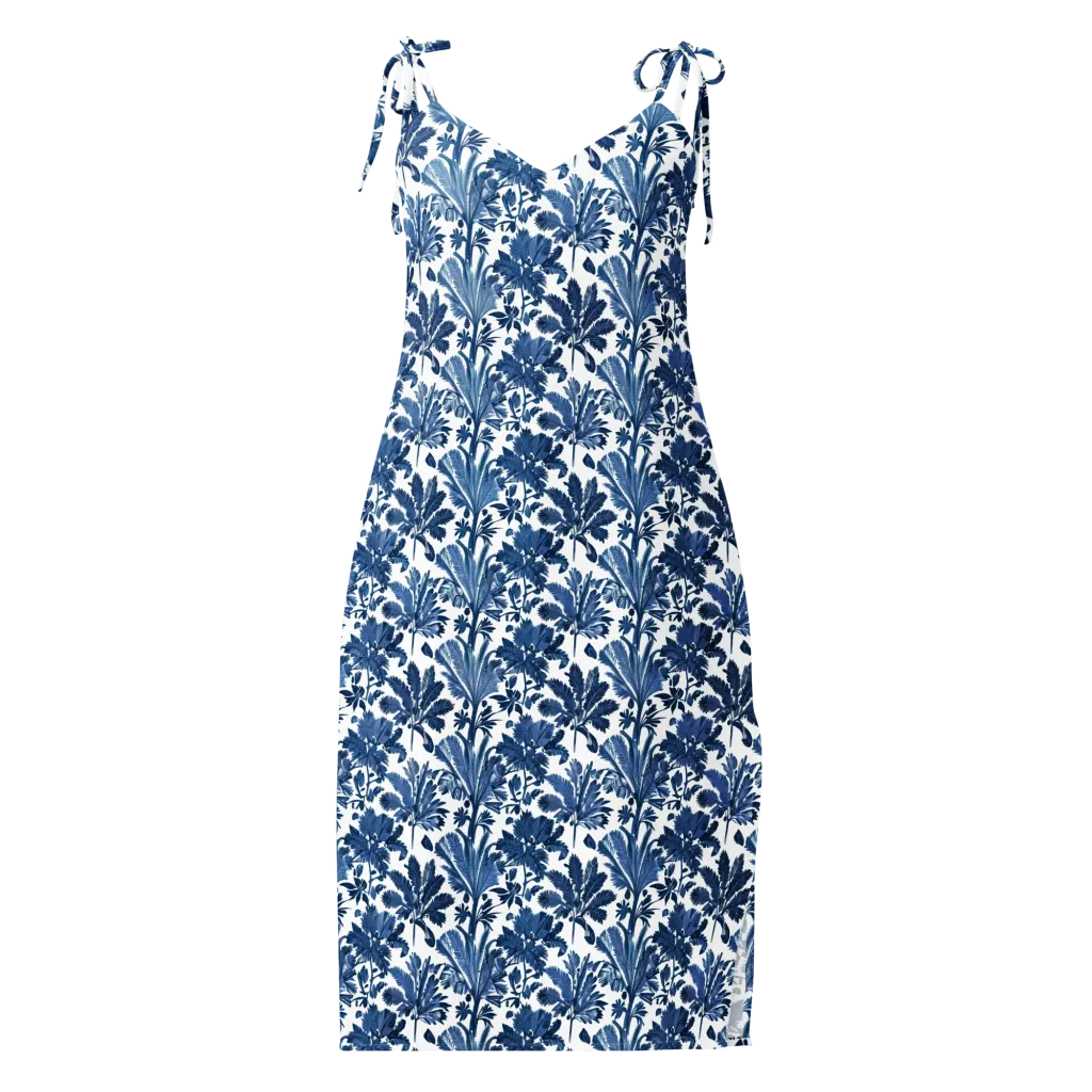 Cobalt Garden on Slip Dress — Front