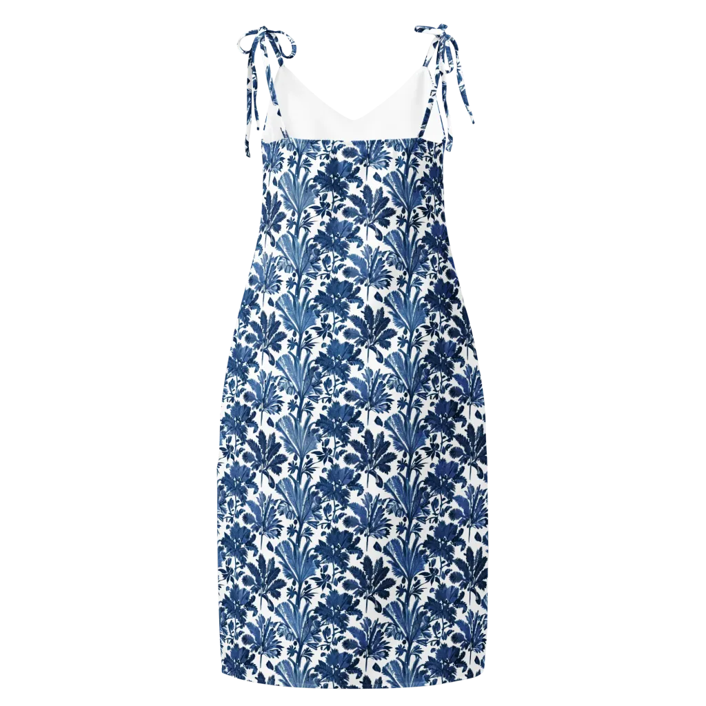 Cobalt Garden on Slip Dress — Back
