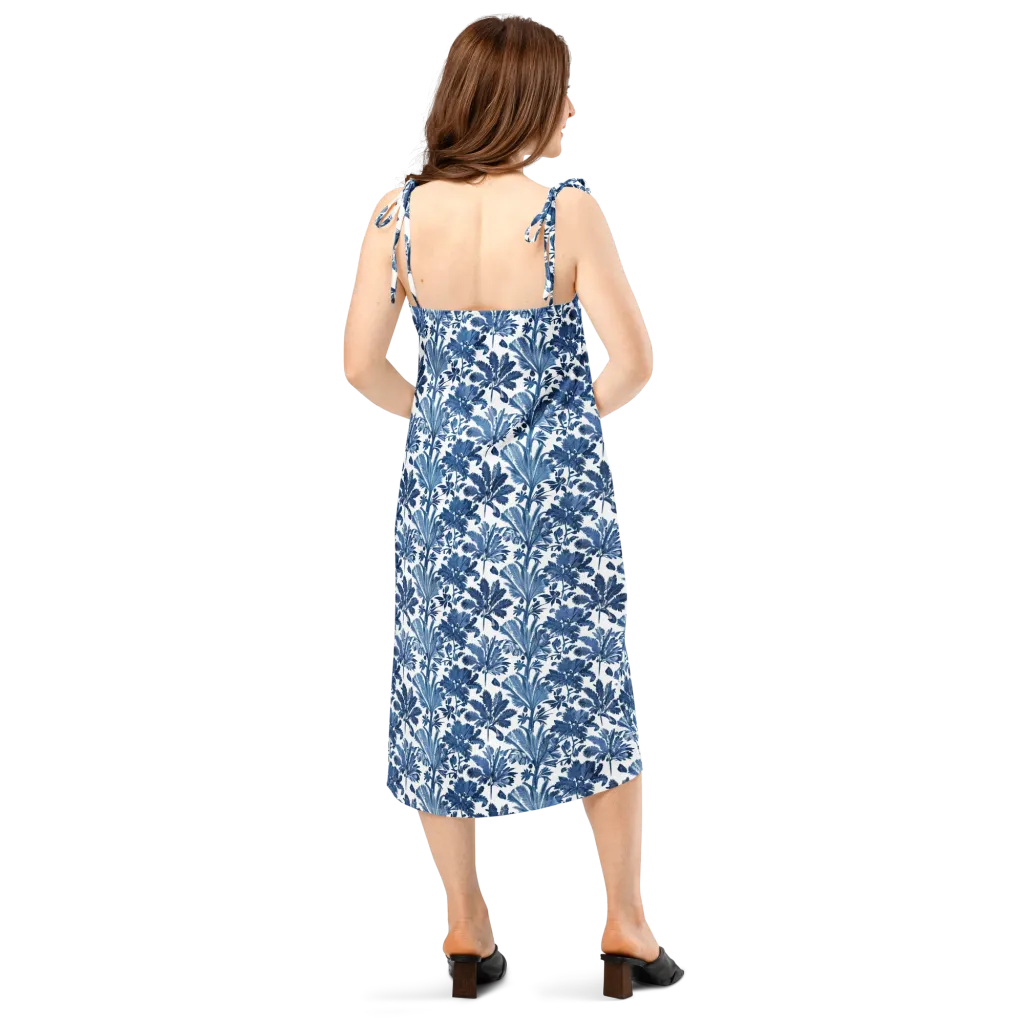 Cobalt Garden on Slip Dress — Back