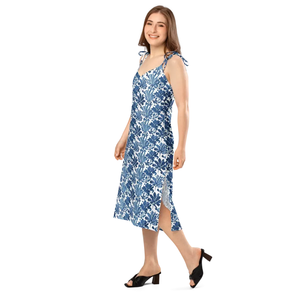 Cobalt Garden on Slip Dress — Left Front