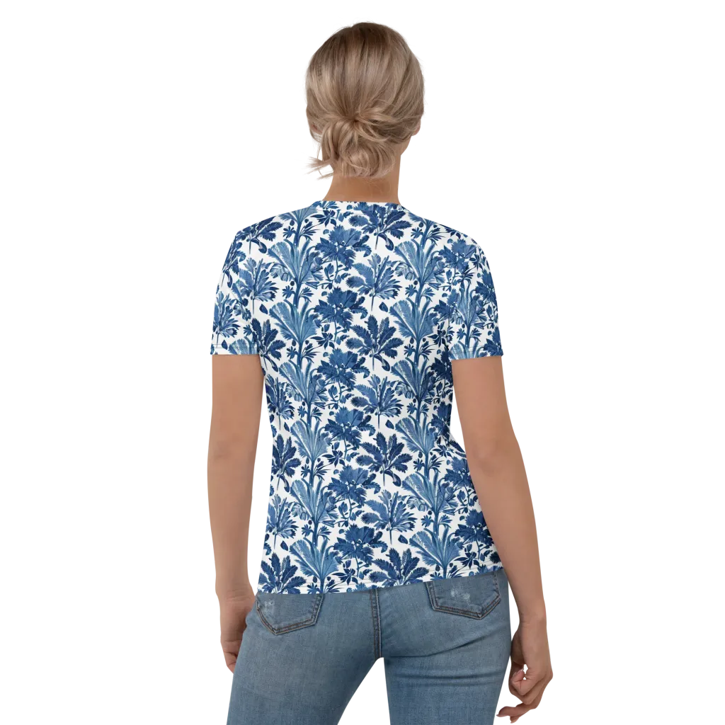 Cobalt Garden on Women's Crew Neck T-Shirt — Back