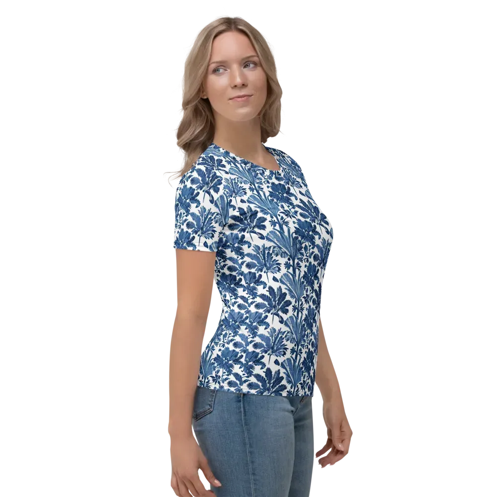 Cobalt Garden on Women's Crew Neck T-Shirt — Right