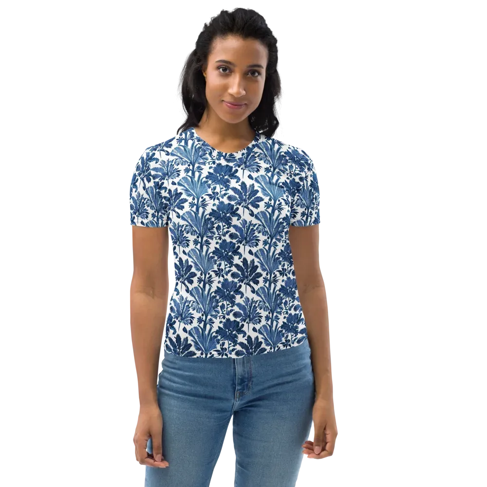 Cobalt Garden on Women's Crew Neck T-Shirt — Front