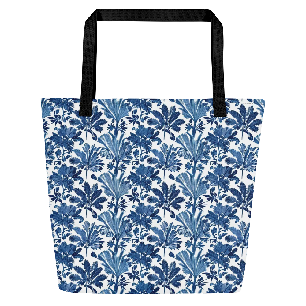 Cobalt Garden on Large Tote Bag W/ Pocket — Front