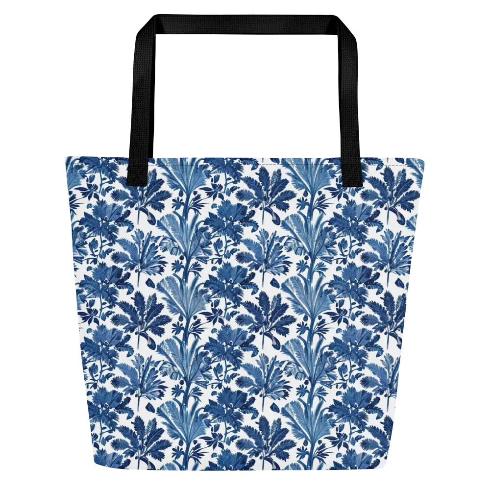 Cobalt Garden on Large Tote Bag W/ Pocket — Front