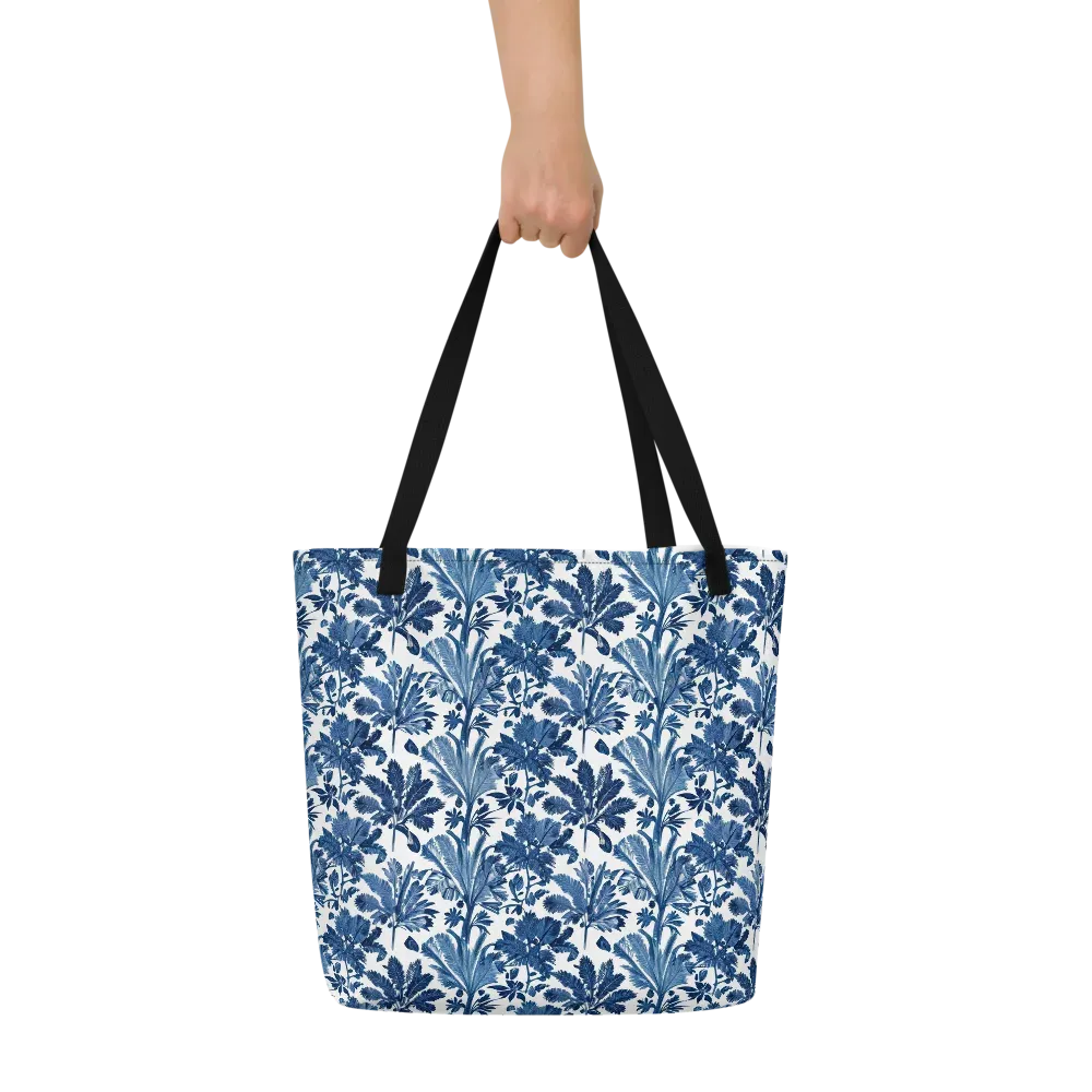 Cobalt Garden on Large Tote Bag W/ Pocket — Front