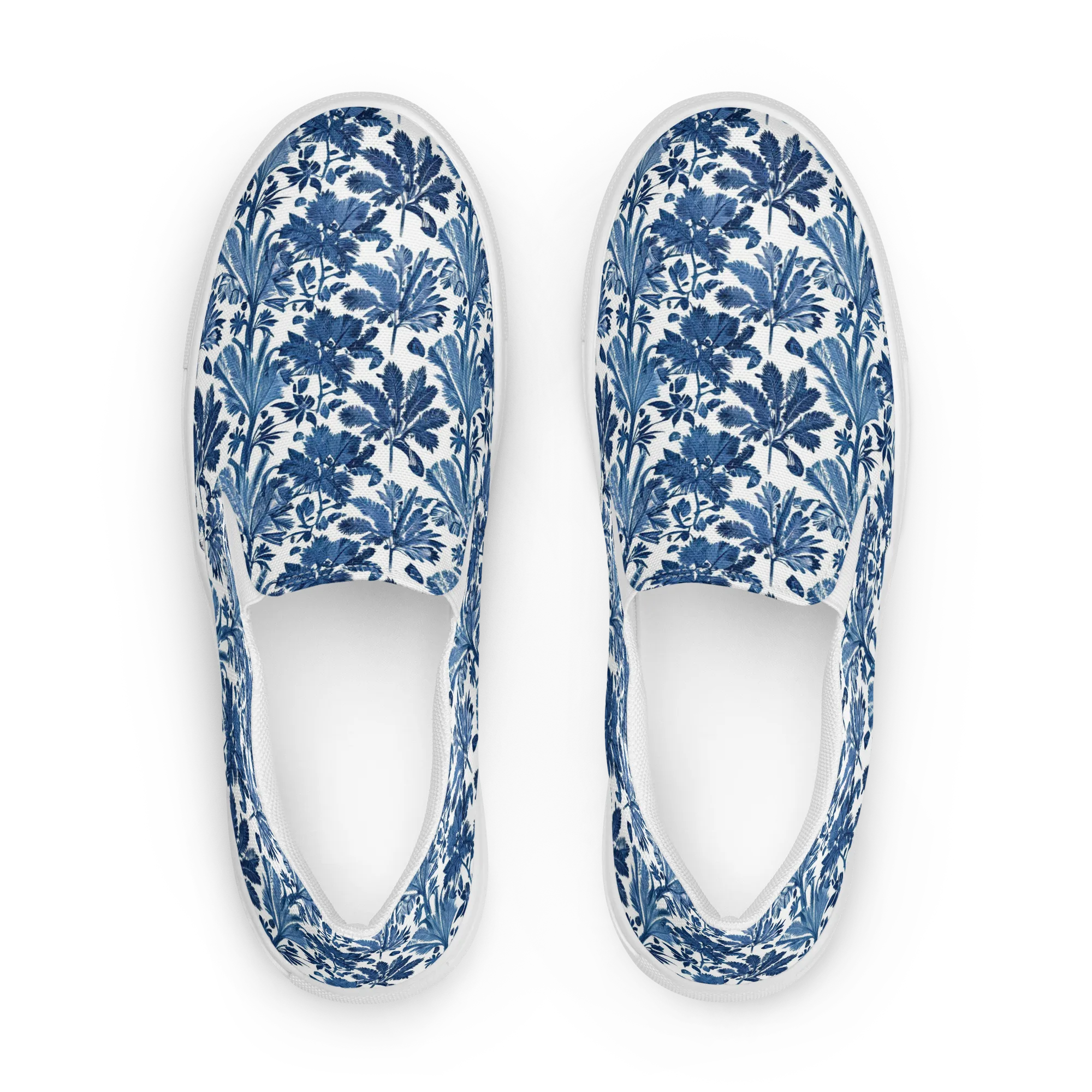 Cobalt Garden on Women's Slip-On Canvas Shoes — Front