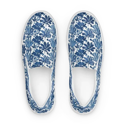 Cobalt Garden on a Women's Slip-On Canvas Shoes