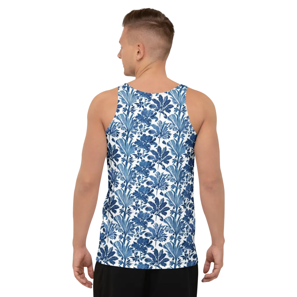 Cobalt Garden on Men's Tank Top — Back