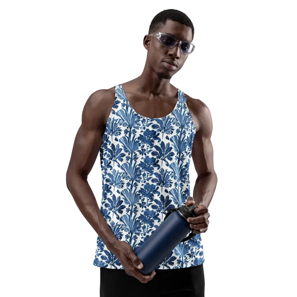 Cobalt Garden on Men's Tank Top — Front