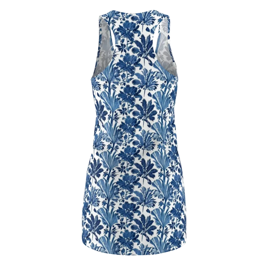 Cobalt Garden on Racerback Dress — Back