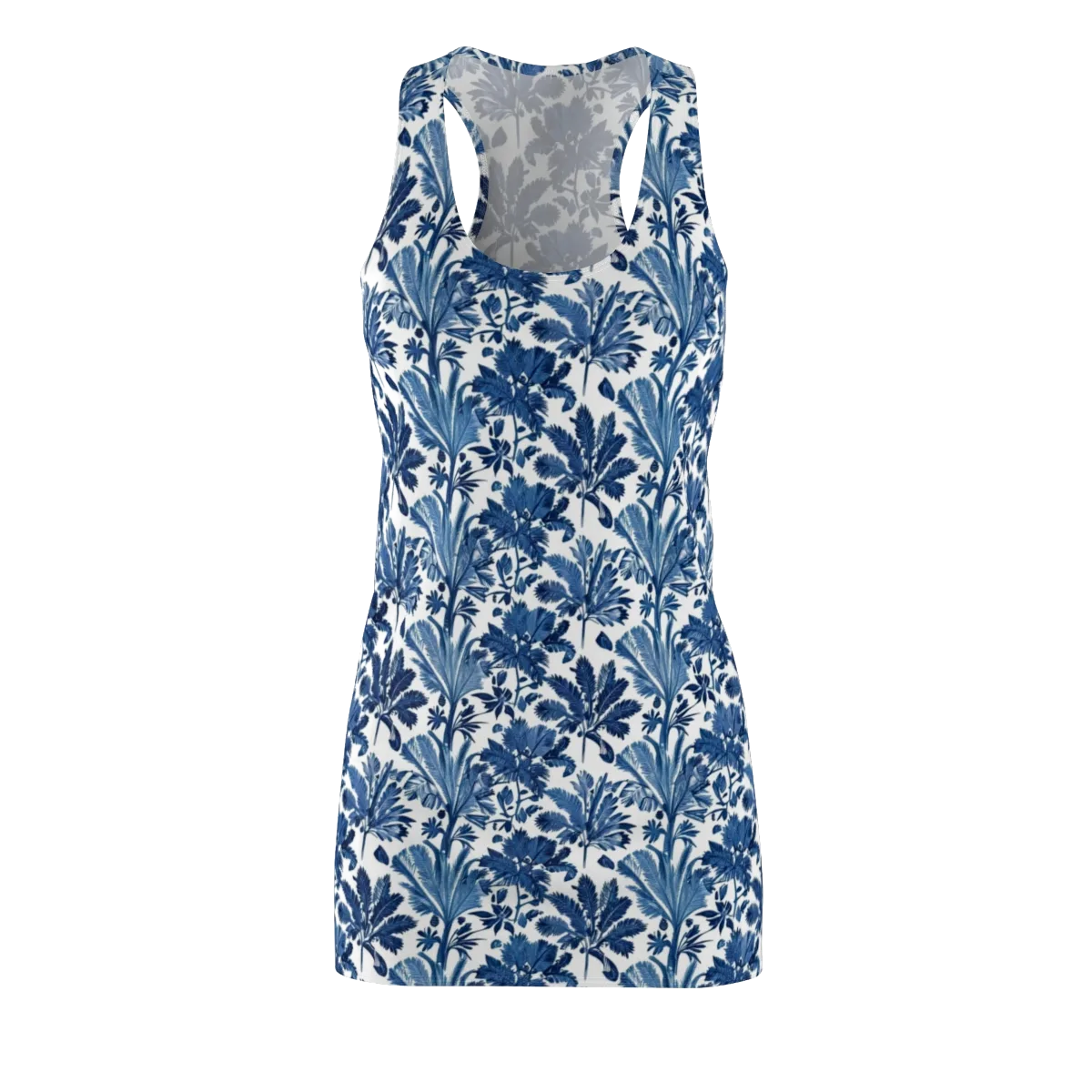 Cobalt Garden on Racerback Dress — Front
