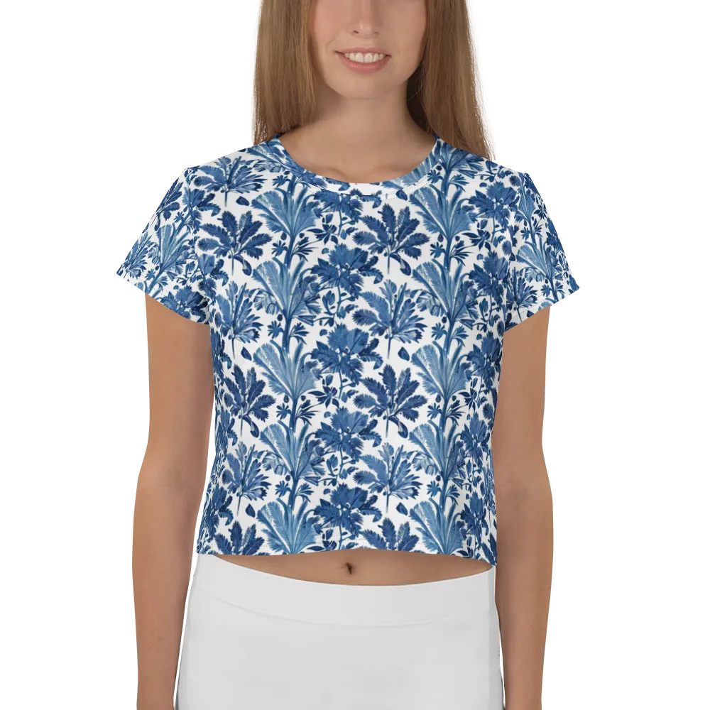 Cobalt Garden on Crop Tee — Front
