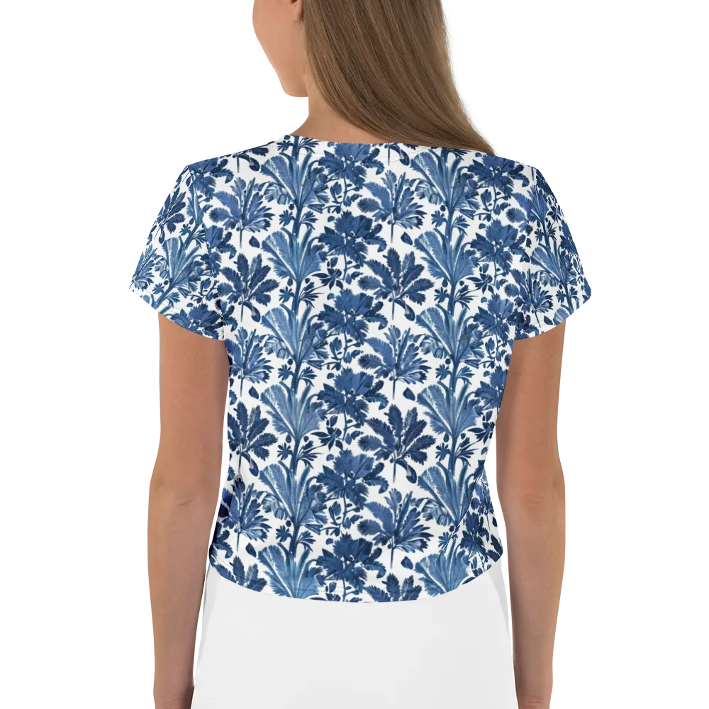 Cobalt Garden on Crop Tee — Back