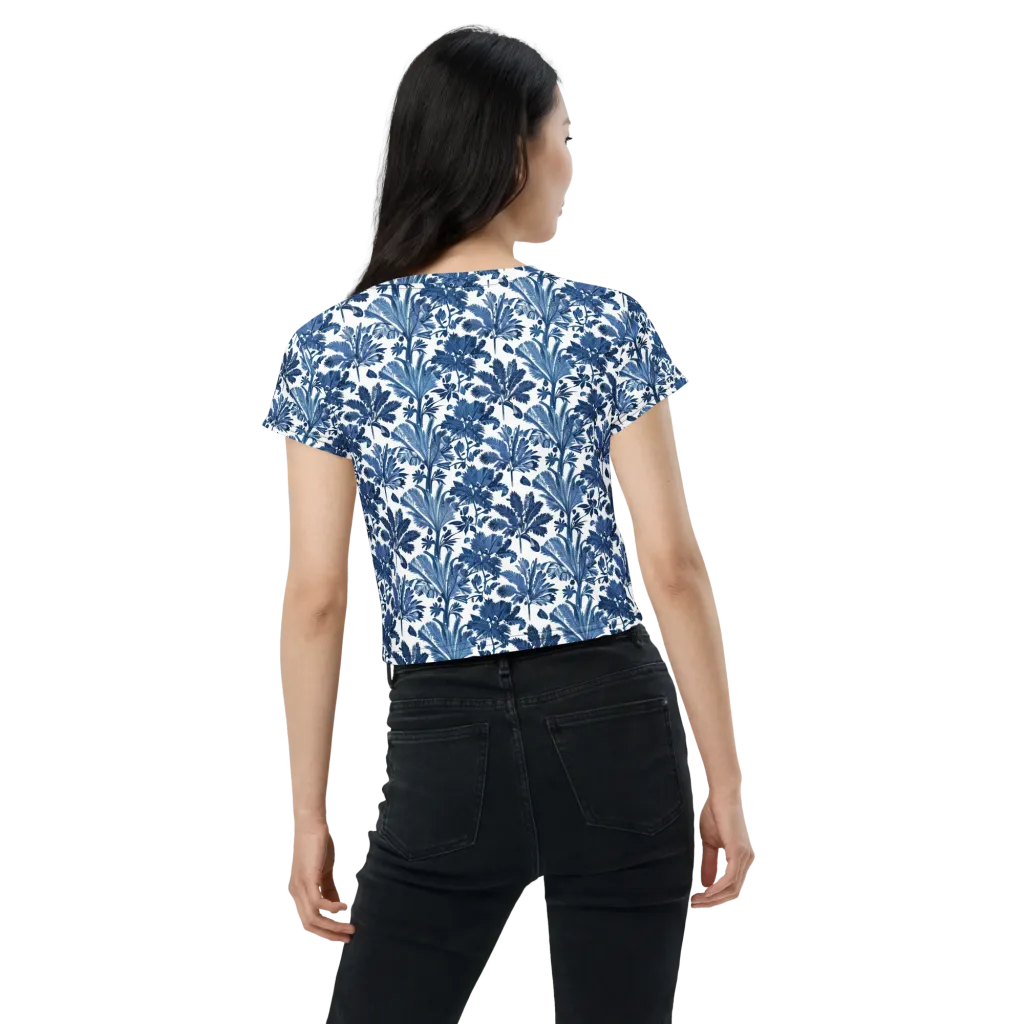 Cobalt Garden on Crop Tee — Back