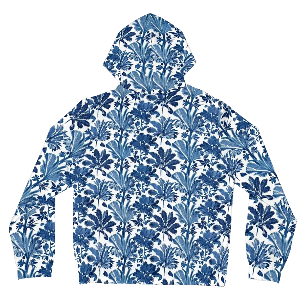 Cobalt Garden on Women's Full-Zip Hoodie — Back