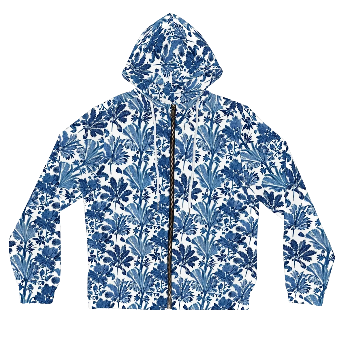 Cobalt Garden on Women's Full-Zip Hoodie — Front