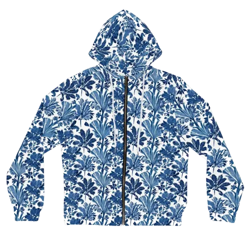 Cobalt Garden on a Women's Full-Zip Hoodie