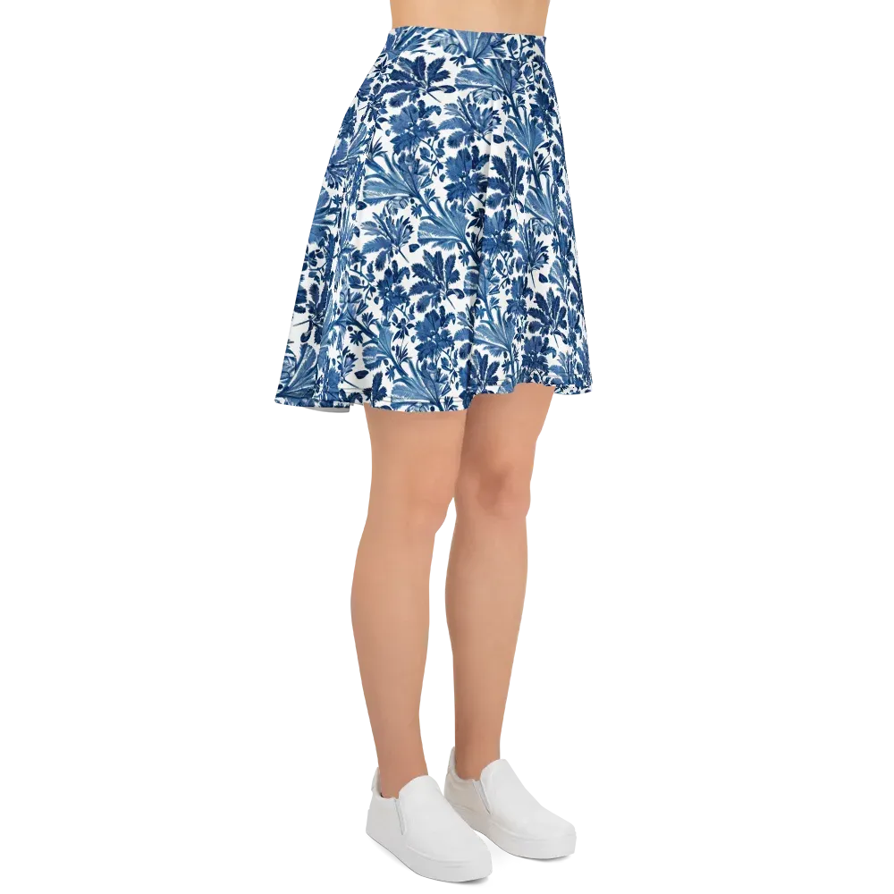 Cobalt Garden on Skater Skirt — Right