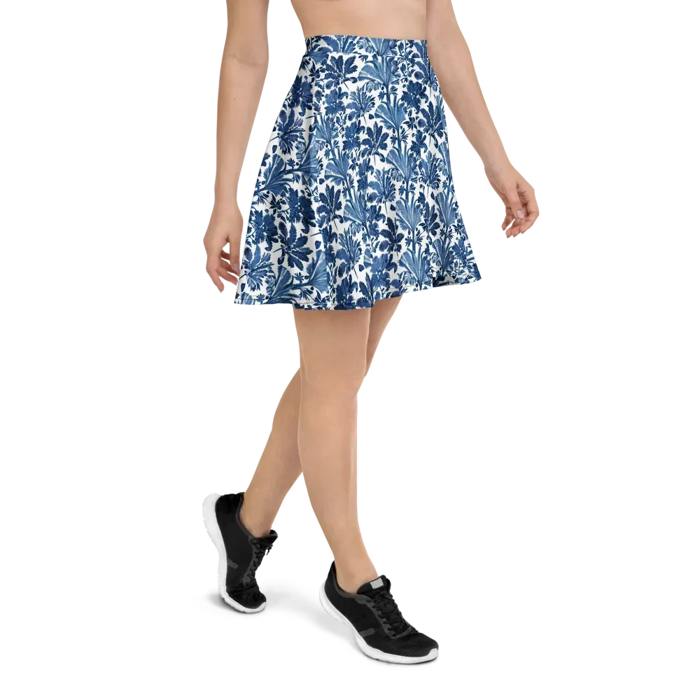 Cobalt Garden on Skater Skirt — Right