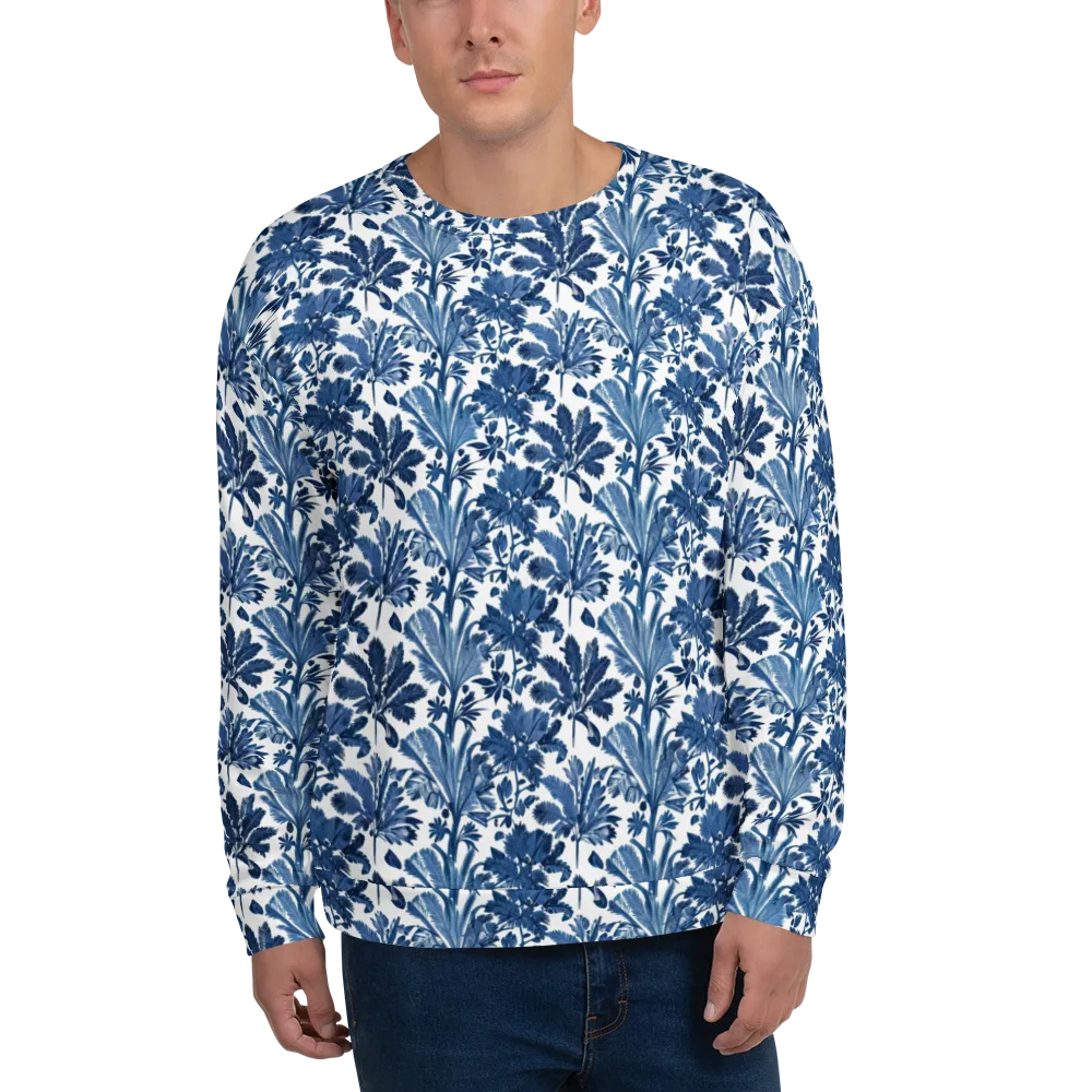Cobalt Garden on Sweatshirt — Front