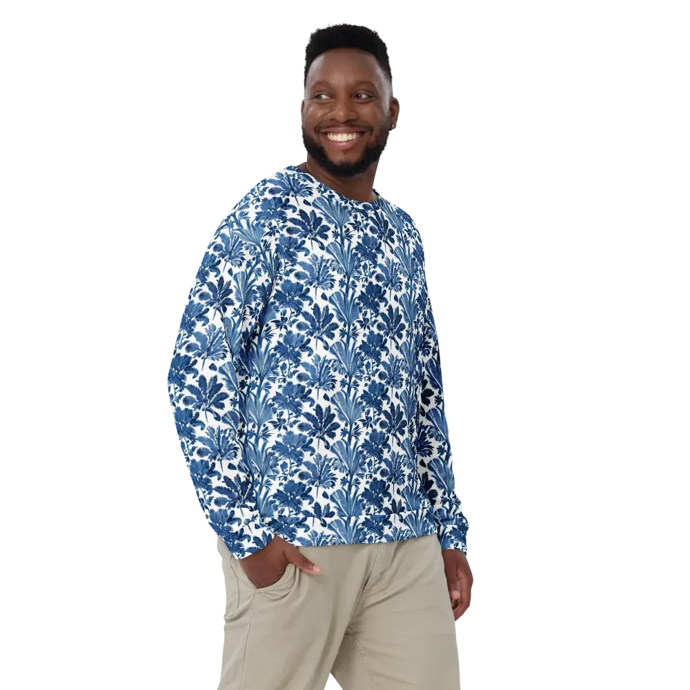 Cobalt Garden on Sweatshirt — Front