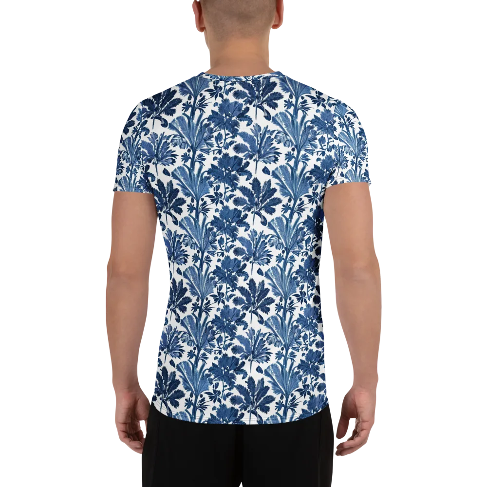 Cobalt Garden on Men's Athletic T-Shirt — Back