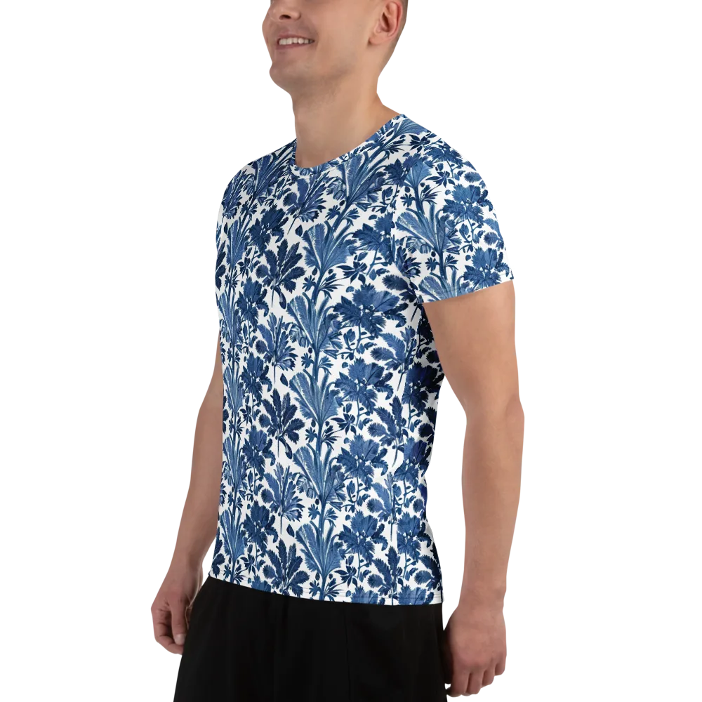 Cobalt Garden on Men's Athletic T-Shirt — Left