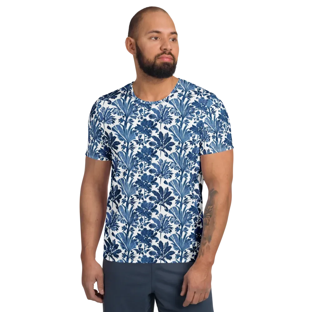 Cobalt Garden on Men's Athletic T-Shirt — Front