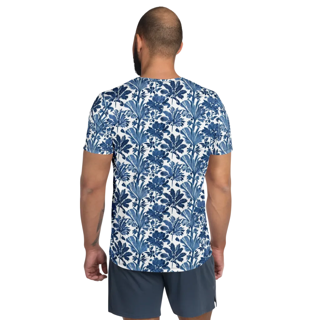 Cobalt Garden on Men's Athletic T-Shirt — Back
