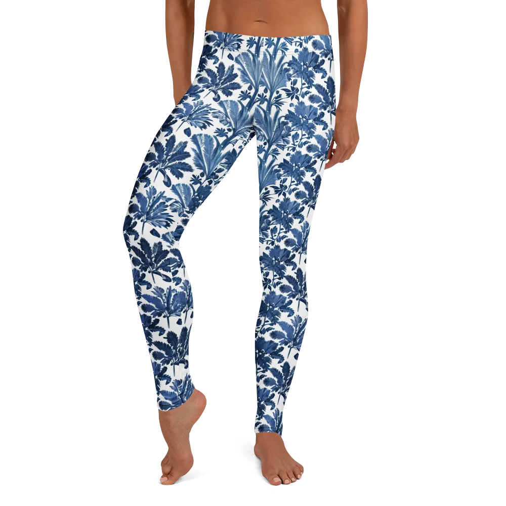 Cobalt Garden on Leggings — Front